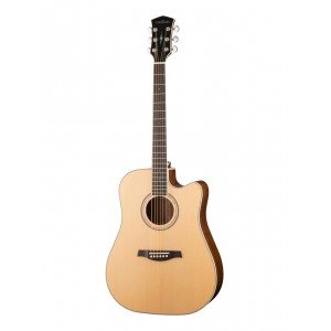 S66-W/B Электро-акустическая гитара, дредноут с вырезом, с чехлом, Parkwood