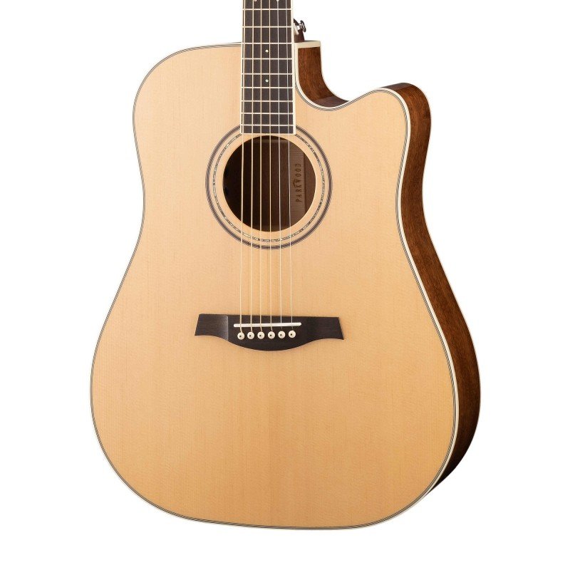 S66-W/B Электро-акустическая гитара, дредноут с вырезом, с чехлом, Parkwood