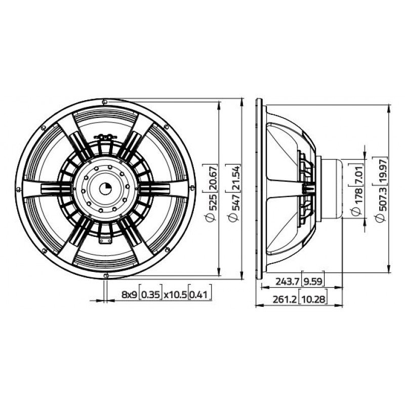 SAN215.30 Динамик 21" сабвуферный, 4000Вт, 8 Ом, Lavoce