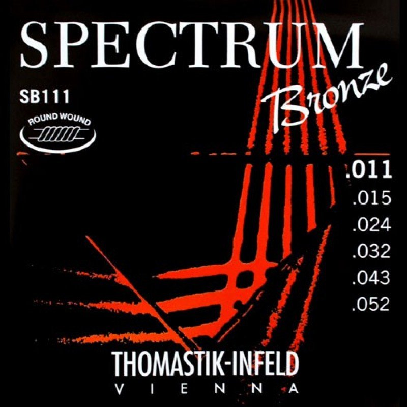SB111 Spectrum Bronze Комплект струн для акустической гитары, сталь/бронза, 011-052, Thomastik SB111 Spectrum Bronze Комплект струн для акустической гитары, сталь/бронза, 011-052, Thomastik