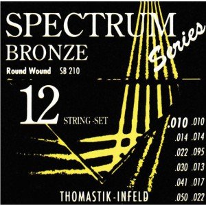 SB210 Spectrum Bronze Комплект струн для 12-струнной акустической гитары, бронза, 10-50, Thomastik SB210 Spectrum Bronze Комплект струн для 12-струнной акустической гитары, бронза, 10-50, Thomastik