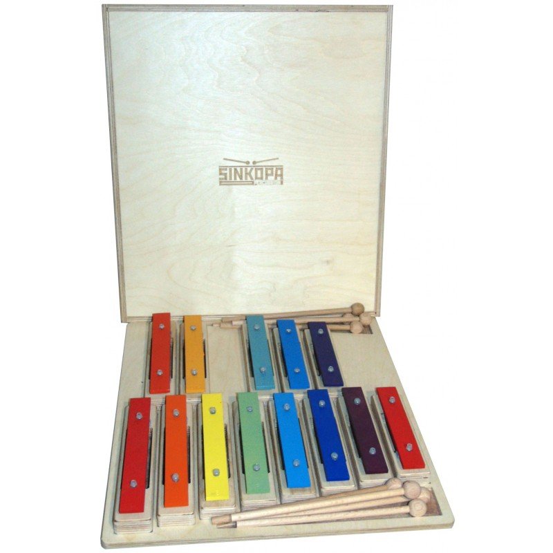 SGBA13-C Металлофон разборный (глокеншпиль) альт 8 нот+ 5 полутонов, цветной, в кейсе, Sinkopa