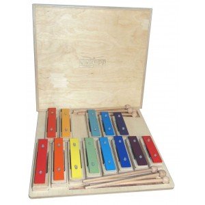 SGBS13-C Металлофон разборный (глокеншпиль) сопрано 8 нот+ 5 полутонов, цветной, в кейсе, Sinkopa