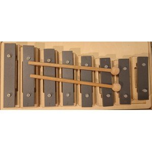 SGBS8 Металлофон разборный (глокеншпиль) сопрано 8 нот, 2 палочки, Sinkopa