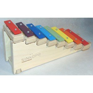 SGBS9-C Металлофон разборный (глокеншпиль) сопрано 8 нот, цветной, "лесенка", Sinkopa