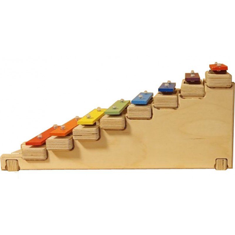 SGBS9-C Металлофон разборный (глокеншпиль) сопрано 8 нот, цветной, "лесенка", Sinkopa