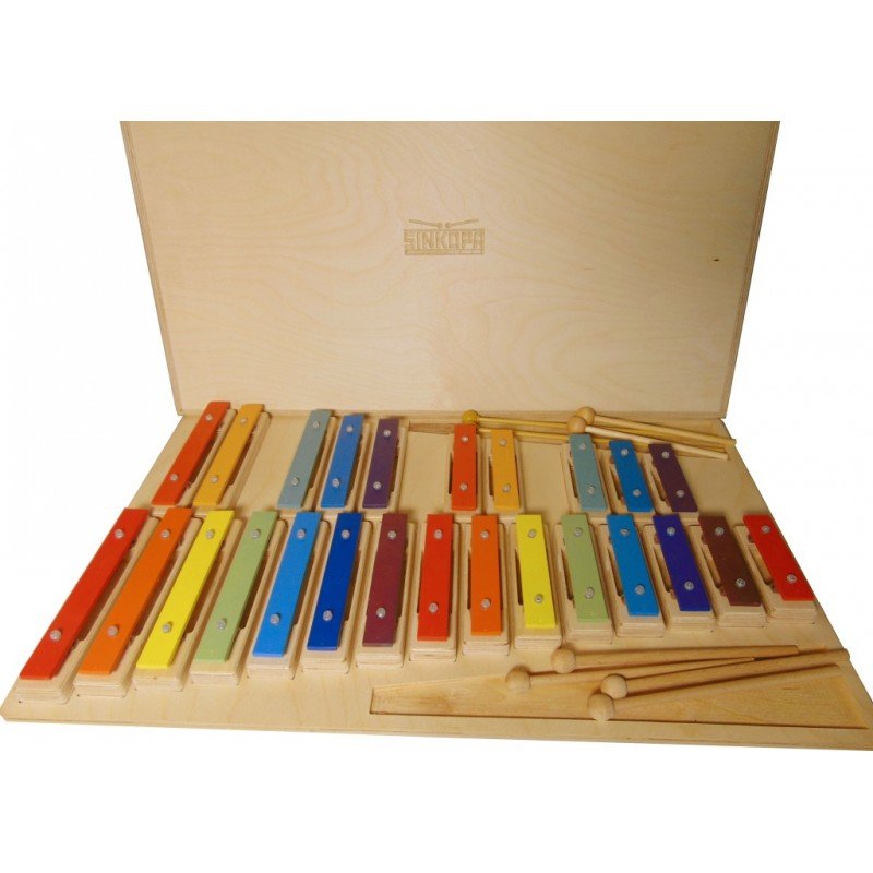 SGBSet25-C Металлофон разборный (глокеншпиль) альт 25 нот, цветной, в кейсе, Sinkopa