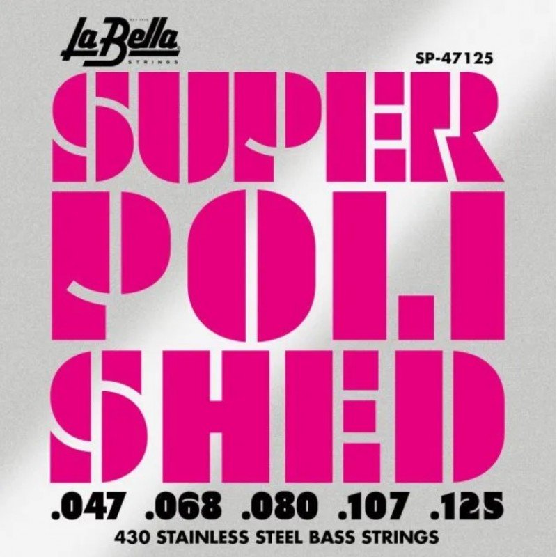 SP-47125 Super Polished Комплект струн для 5-струнной бас-гитары, сталь, 47-125, La Bella SP-47125 Super Polished Комплект струн для 5-струнной бас-гитары, сталь, 47-125, La Bella