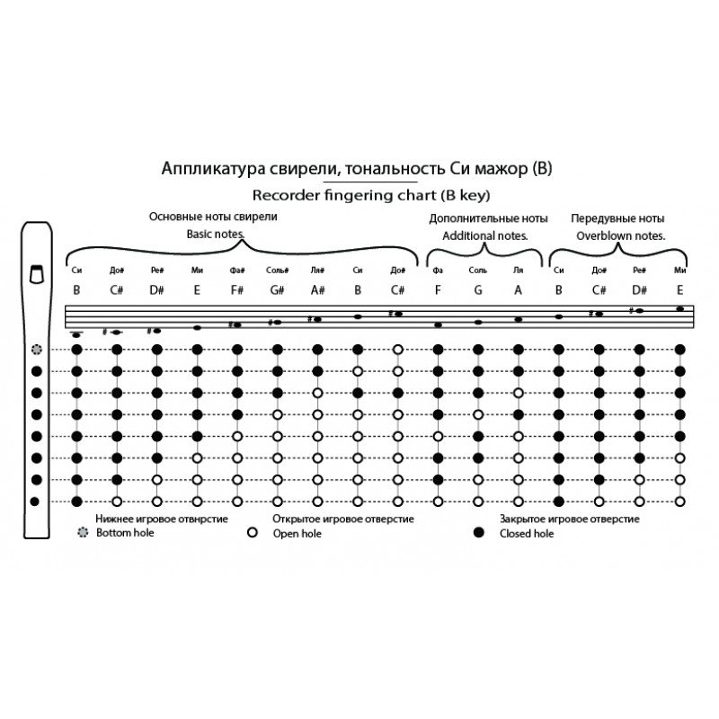 TMA-SBB7 Свирель Си (B), 7 отверстий, Таежная Музыкальная Артель