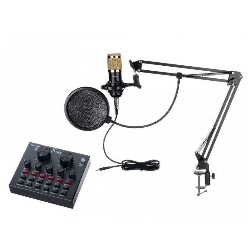 V8+BM800 Набор для стрима, конференций, игровой, студийный (микрофон, звуковая карта), Foix V8+BM800 Набор для стрима, конференций, игровой, студийный (микрофон, звуковая карта), Foix