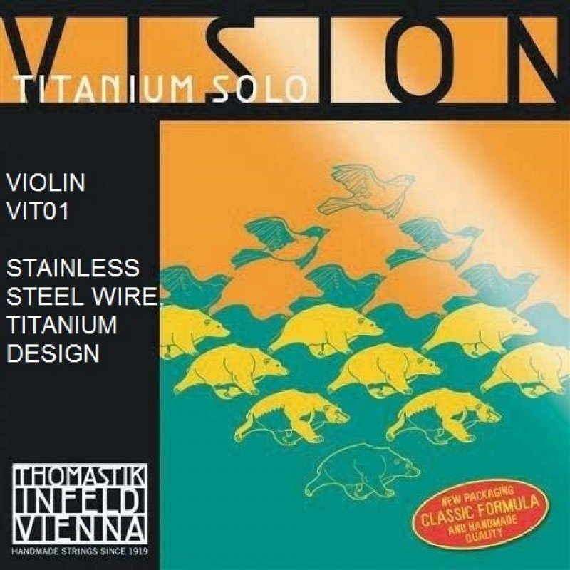 VIT01 Vision Titanium Отдельная струна E/Ми для скрипки размером 4/4, среднее натяжение, Thomastik VIT01 Vision Titanium Отдельная струна E/Ми для скрипки размером 4/4, среднее натяжение, Thomastik