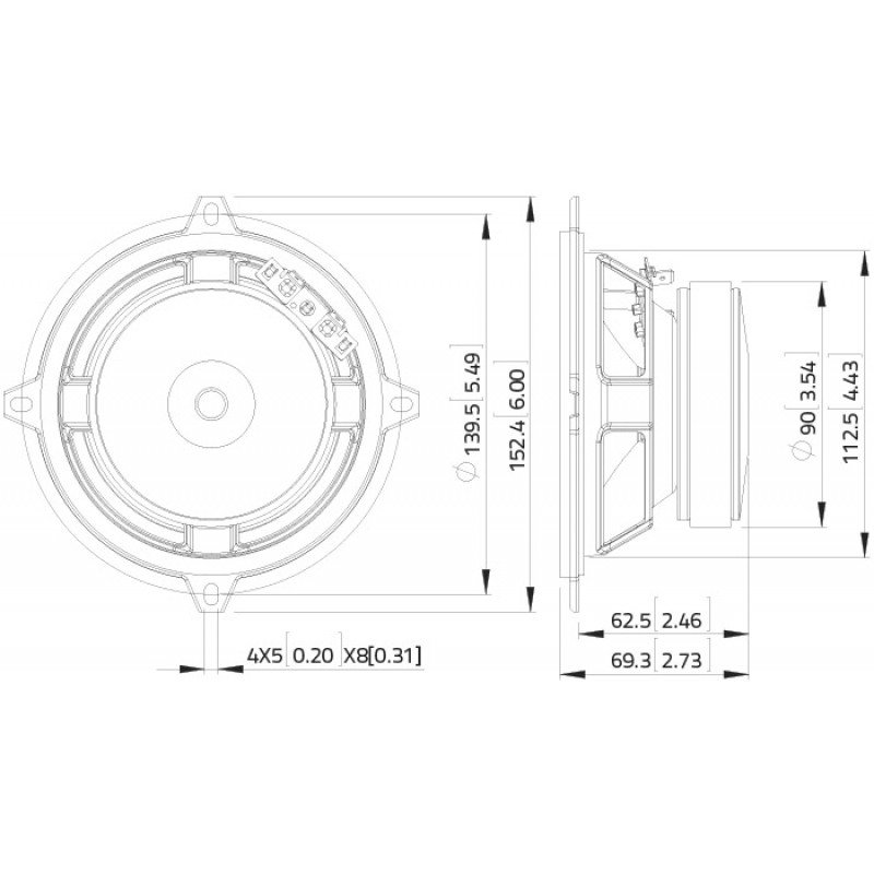 WSF051.02 Динамик 5", 120Вт, 8 Ом, Lavoce