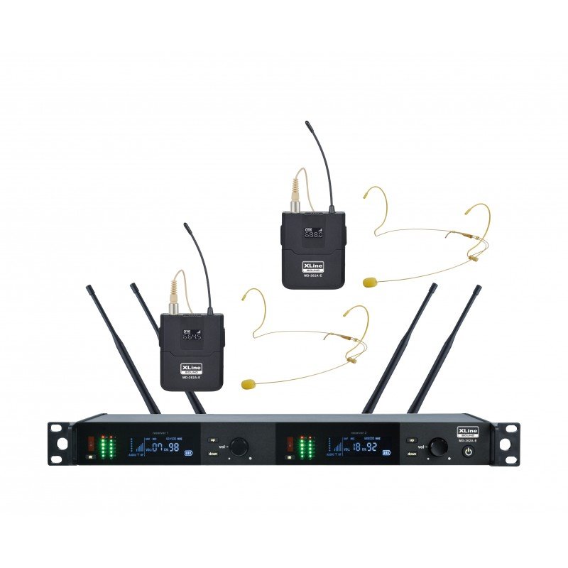 XLINE MD-262A-E(NEW) Радиосистема c двумя поясными передатчиками и головными гарнитурами