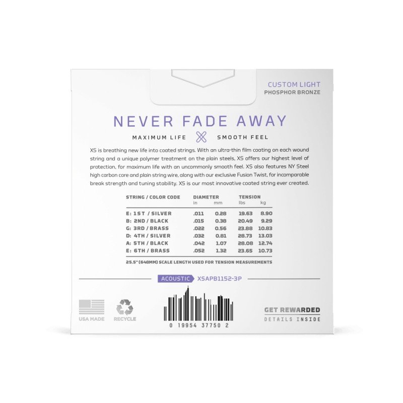 XSAPB1152-3P Струны для акустической гитары, фосфорная бронза, 11-52, 3 комплекта, D'Addario