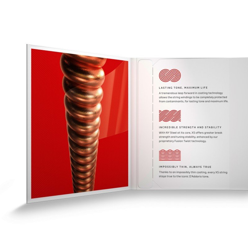 XSAPB1356 XS Комплект струн для акустической гитары, фосфорная бронза, 13-56, D'Addario