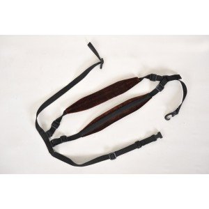 ЛРСФ2/1 Ремень для саксофона, фагота на плечи с мягкими накладками, черный, с карабином ЛЮТНЕР